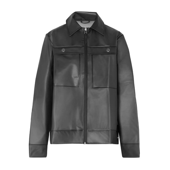 Rains Nap Boxy Black Vinyl Waterproof Rain Jacket - Picture 2 of 6